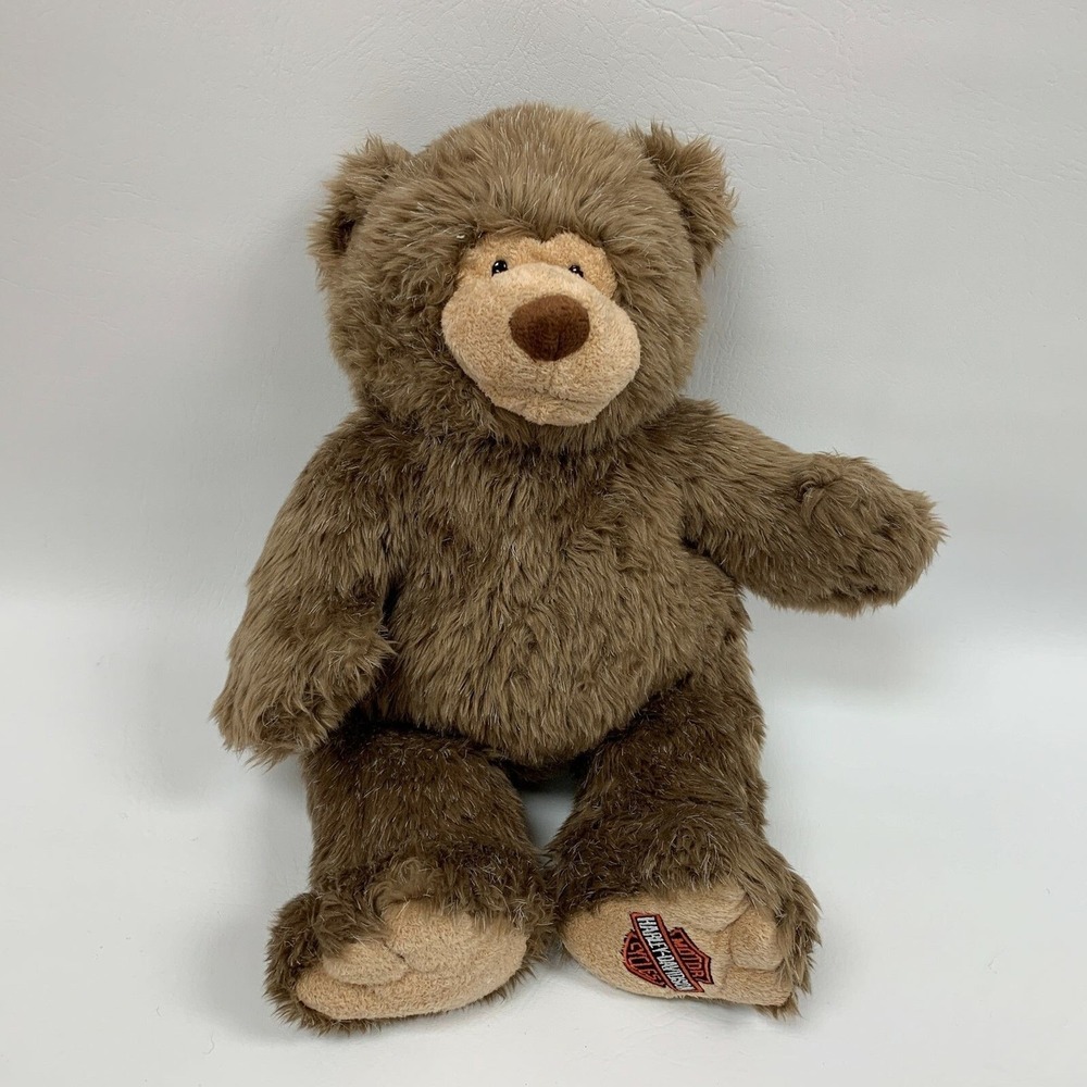 Harley Davidson Motor Cycles Bear Plush Stuffed Animal Brown Kids Preferred 2003